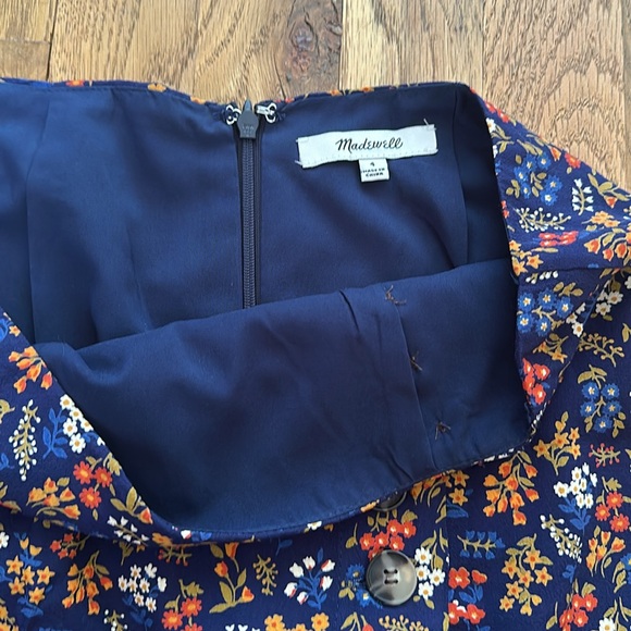 Madewell Floral Mini Skirt Lined High Waisted Print Wrap Side Buttons Medium - Picture 3 of 4